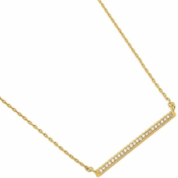 Kate Spade Raise the Bar Pave Gold Plated Linear Earrings with Cubic Zirconia - Picture 4 of 9